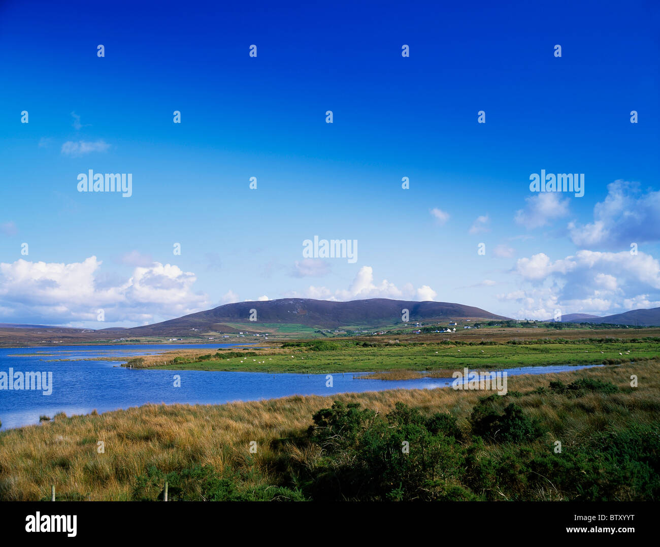 Carrowmore Lake, Bangor, Co Mayo, Ireland; Lake Near A Town Stock Photo