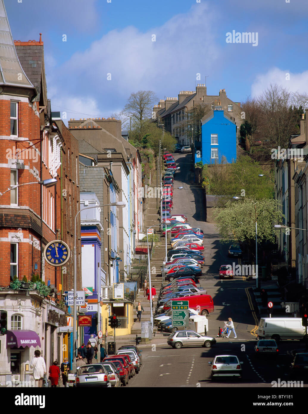 St Patrick's Hill, Cork, Co Cork, Ireland; View Up A Street Stock Photo