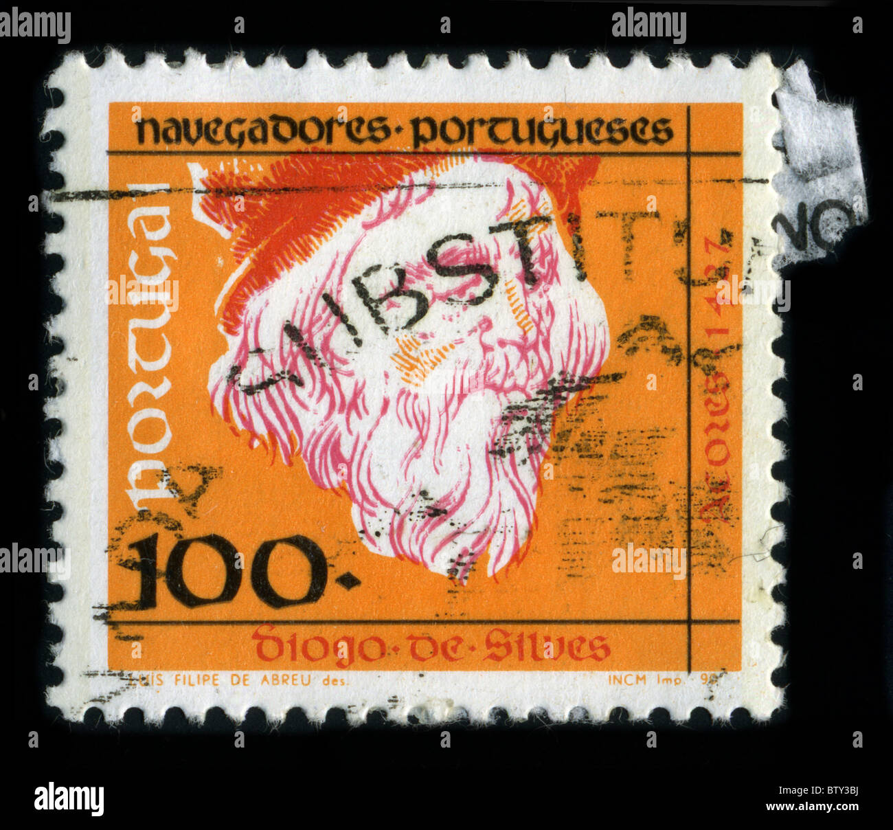 PORTUGAL CIRCA 1990 A stamp dedicated to the Diogo de Silves, (15th