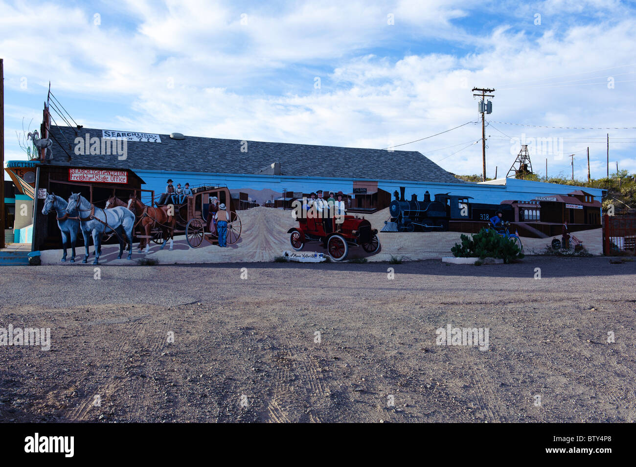 Mural on wall of curio shop in Searchlight, Nevada Stock Photo Alamy