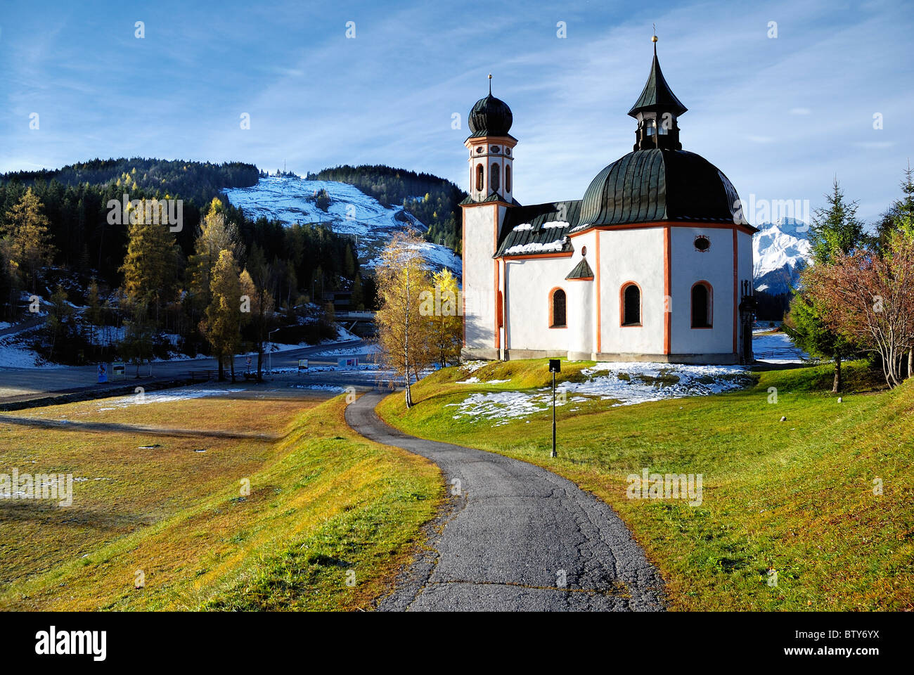 Seekirchl church Seefeld in Tirol  Austria Stock Photo
