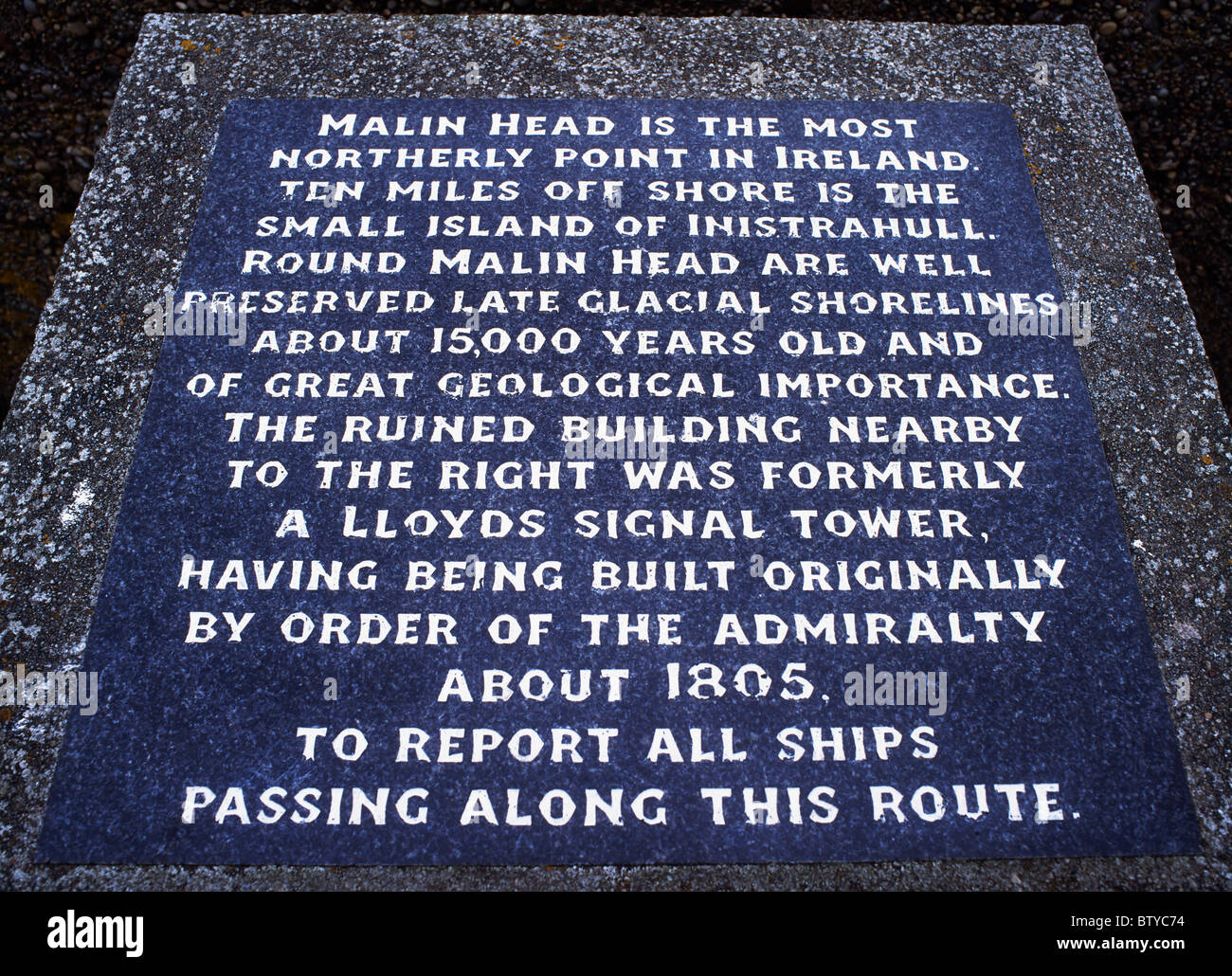 Malin Head, Inishowen, Co Donegal; Location Plaque About Malin Head