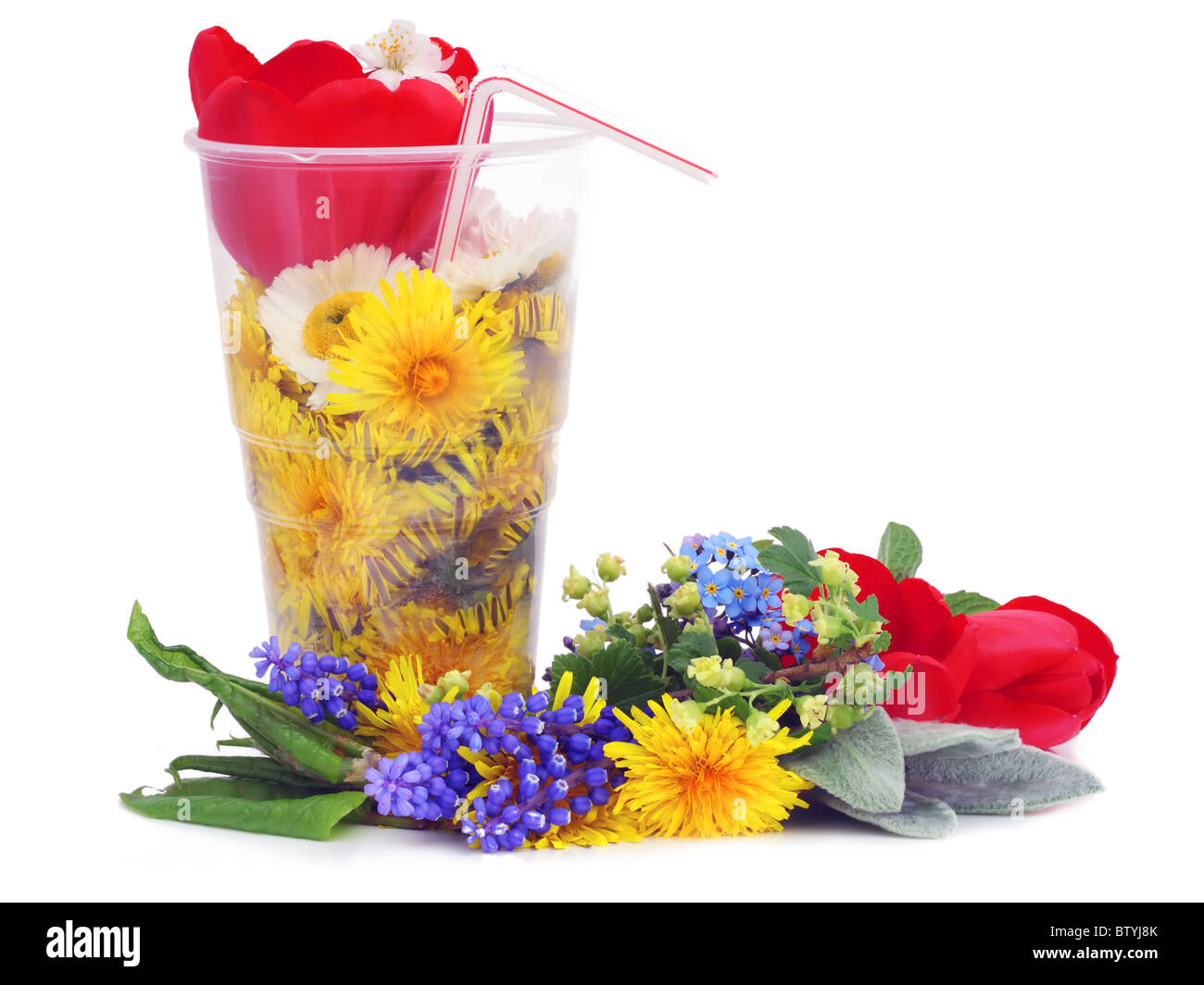 flower drinks Stock Photo