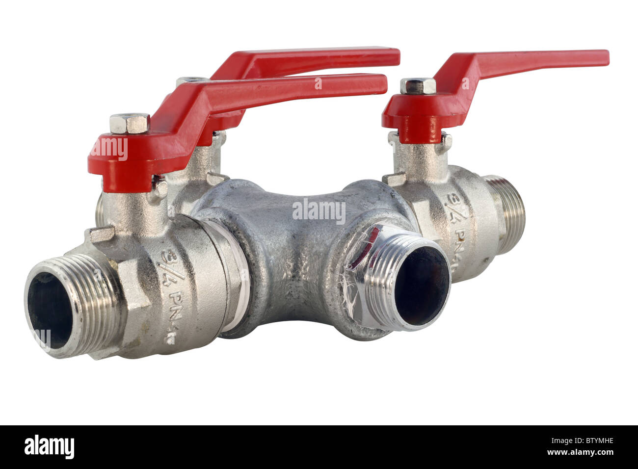 Pipes and valves isolated Stock Photo Alamy