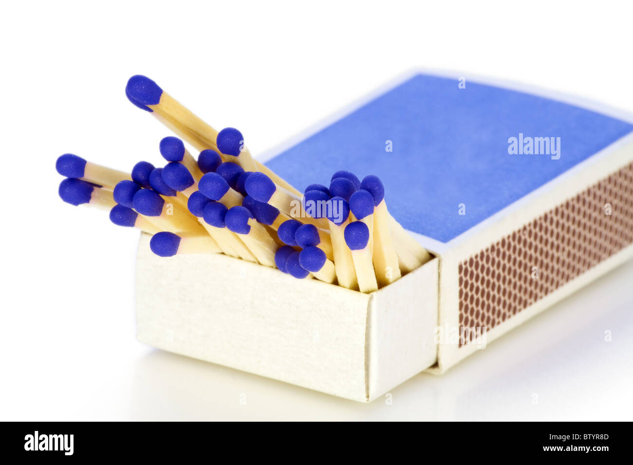 Matches with dark blue heads Stock Photo