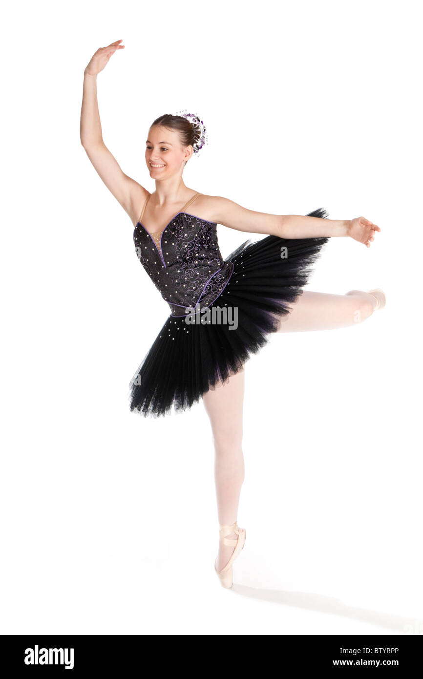 Studio shot of beautiful young ballet dancer in tutu Stock Photo