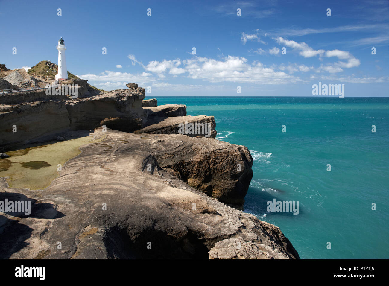 Castle Point Lighthouse and Rocks, Castlepoint, Wairarapa, North Island
