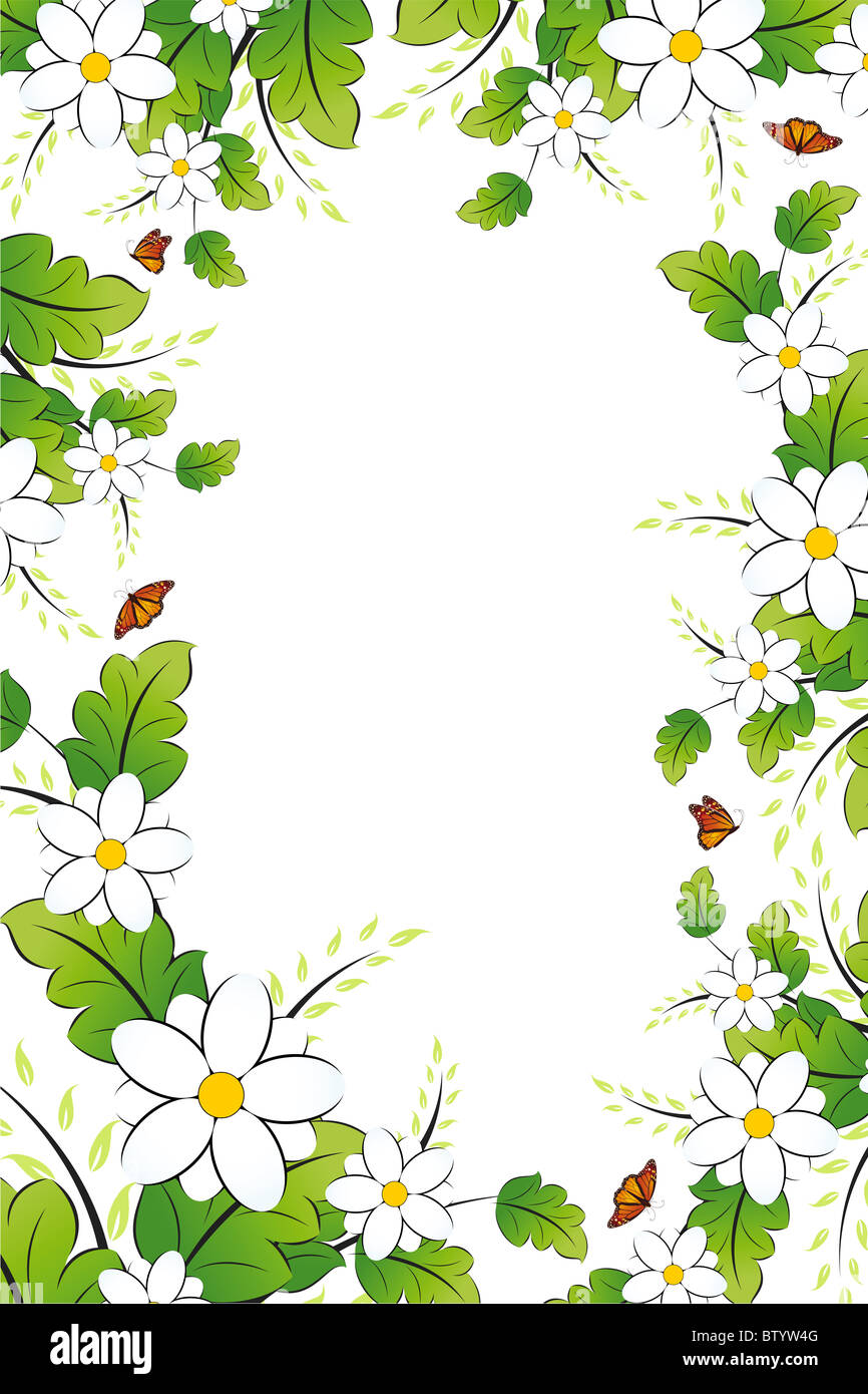 Abstract Floral Background with Butterfly. Vector illustration Stock ...