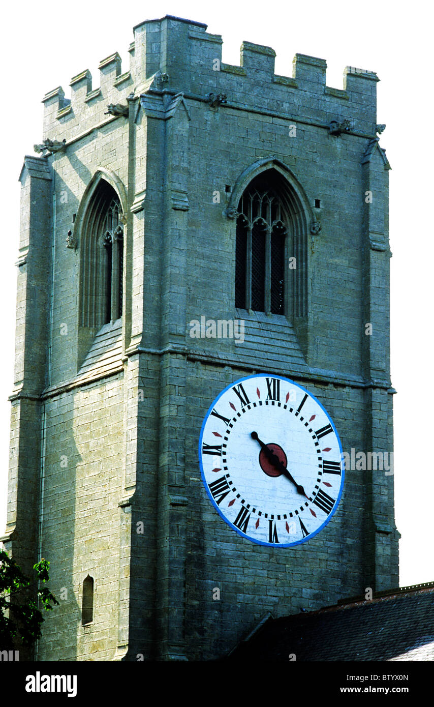 Coningsby Lincolnshire, single hand church clock English churches