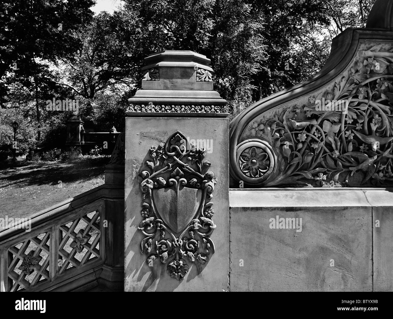 Historical architectural details, Central Park, New York City. Stock Photo