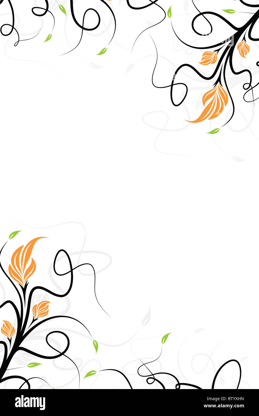 Abstract vector floral background with leaves isolated on white Stock ...