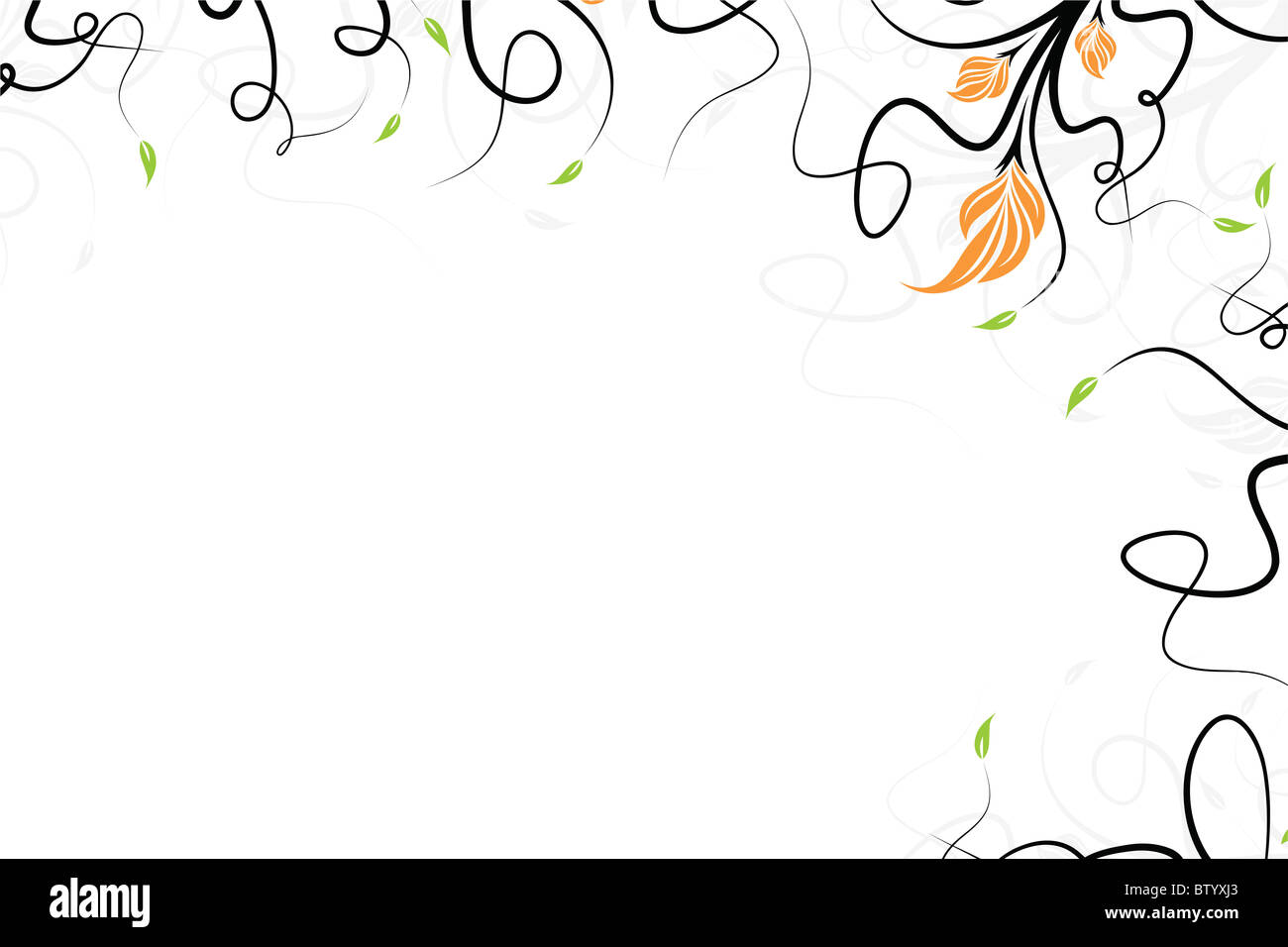 Abstract vector floral background with leaves isolated on white Stock ...
