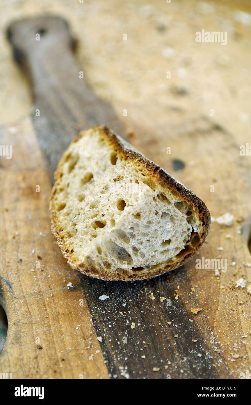 Homemade Bread on Cutting Board Stock Photo