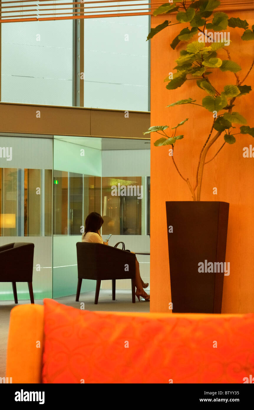 Shin Kobe Oriental Hotel (ANA Crowne Plaza) Lobby, Kobe, Japan JP Stock Photo