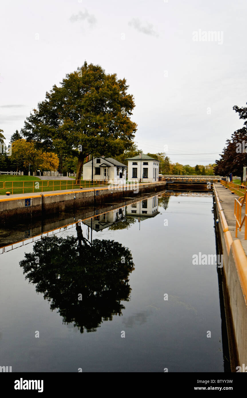 Lock on the Erie Canal in Lyons, New York Stock Photo