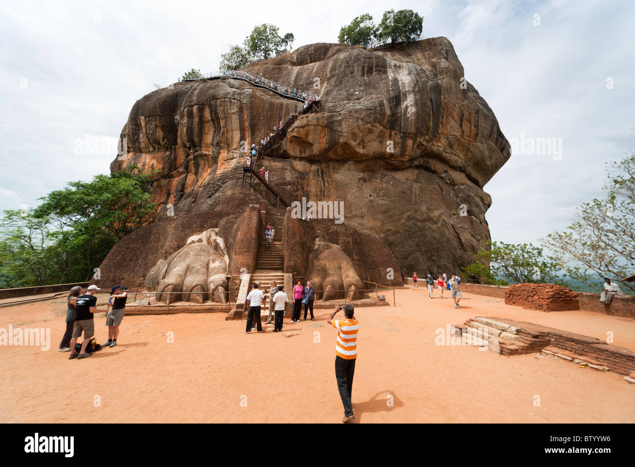 Sigiriya Rock Fortress, Lion Staircase, Sri Lanka Stock Photo