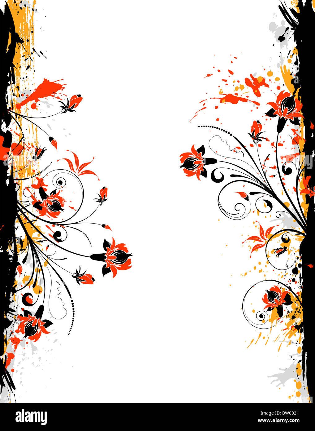 Grunge Flower Frame for design, vector illustration Stock Photo - Alamy