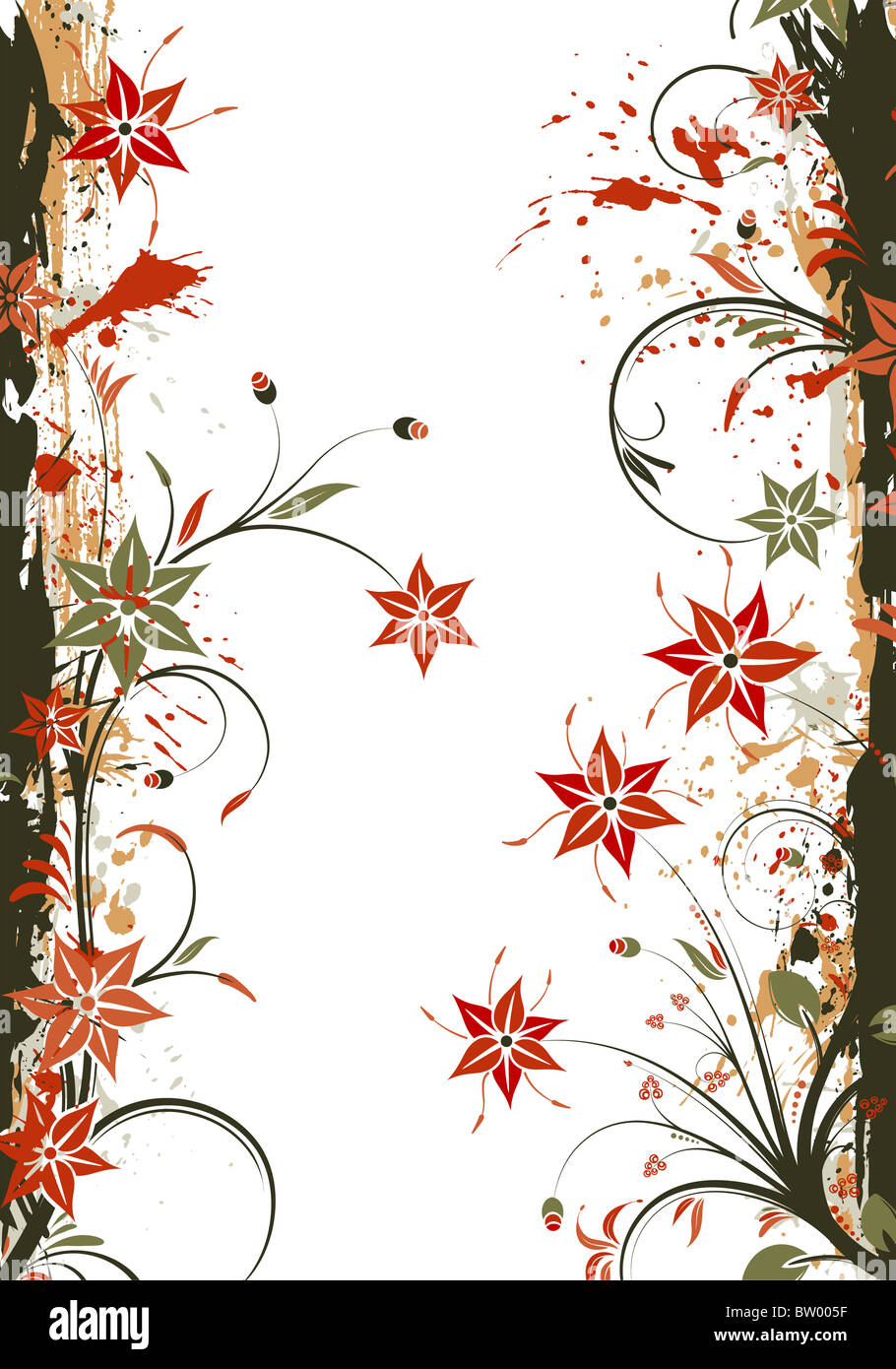 Grunge Flower Frame for design, vector illustration Stock Photo - Alamy