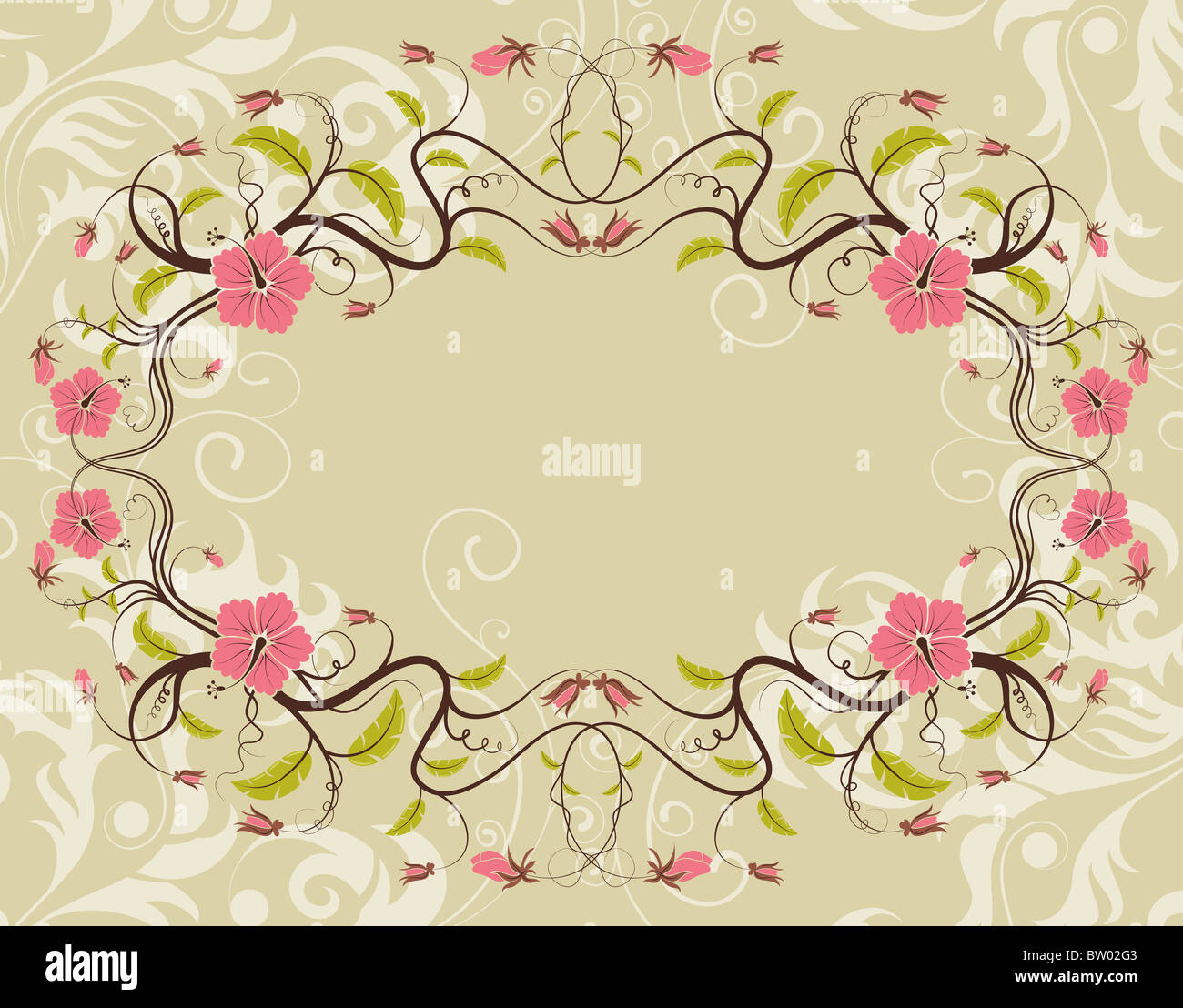 Flower frame for design, vector illustration Stock Photo - Alamy