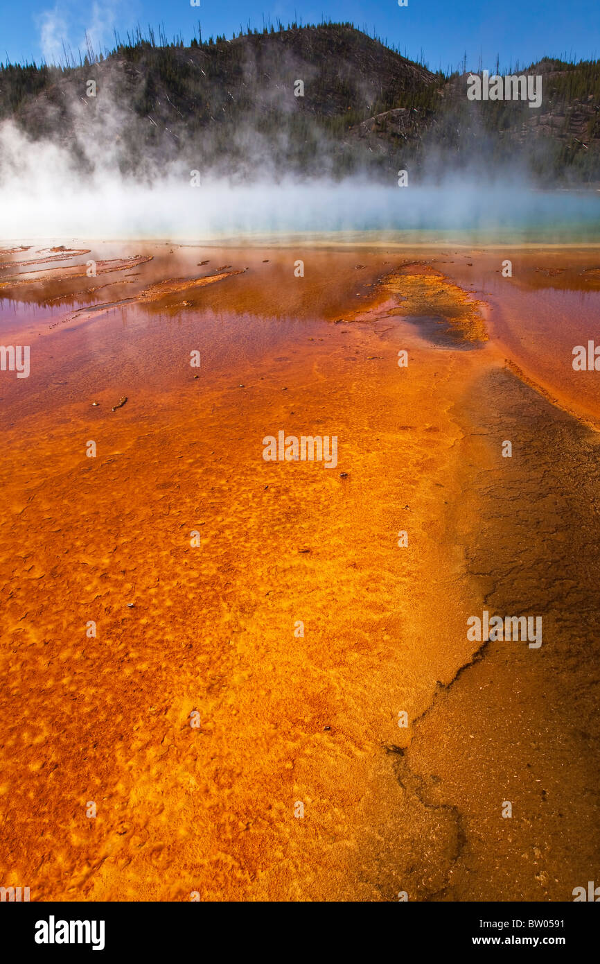Yellowstone's colorful and incredible Grand Prismatic Spring Stock Photo