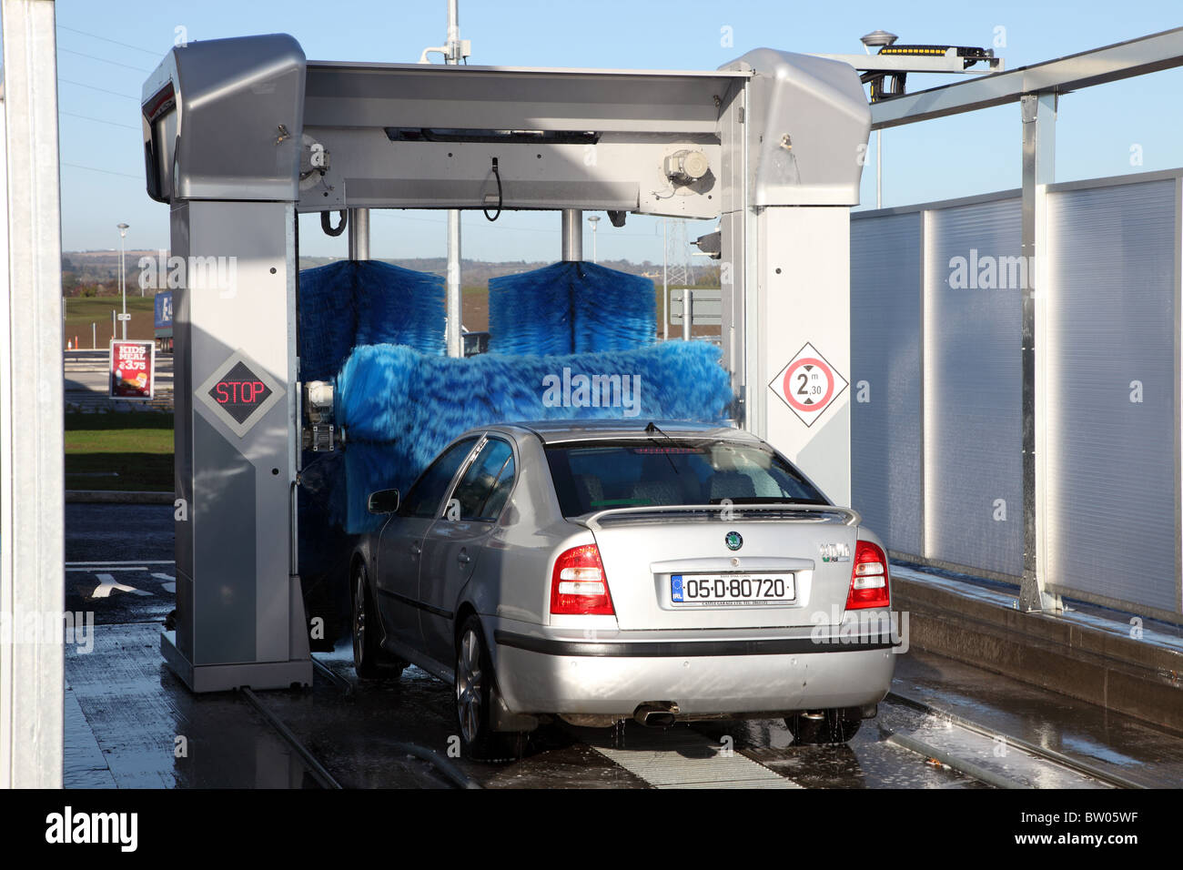 Car wash, Applegreen, Ireland's first motorway service station M1 Stock