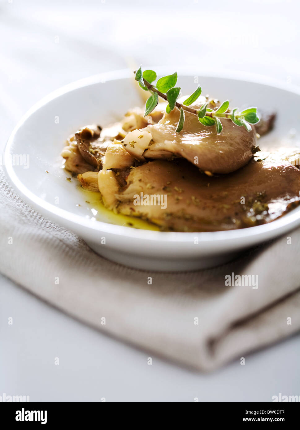 cooked oyster mushrooms Stock Photo