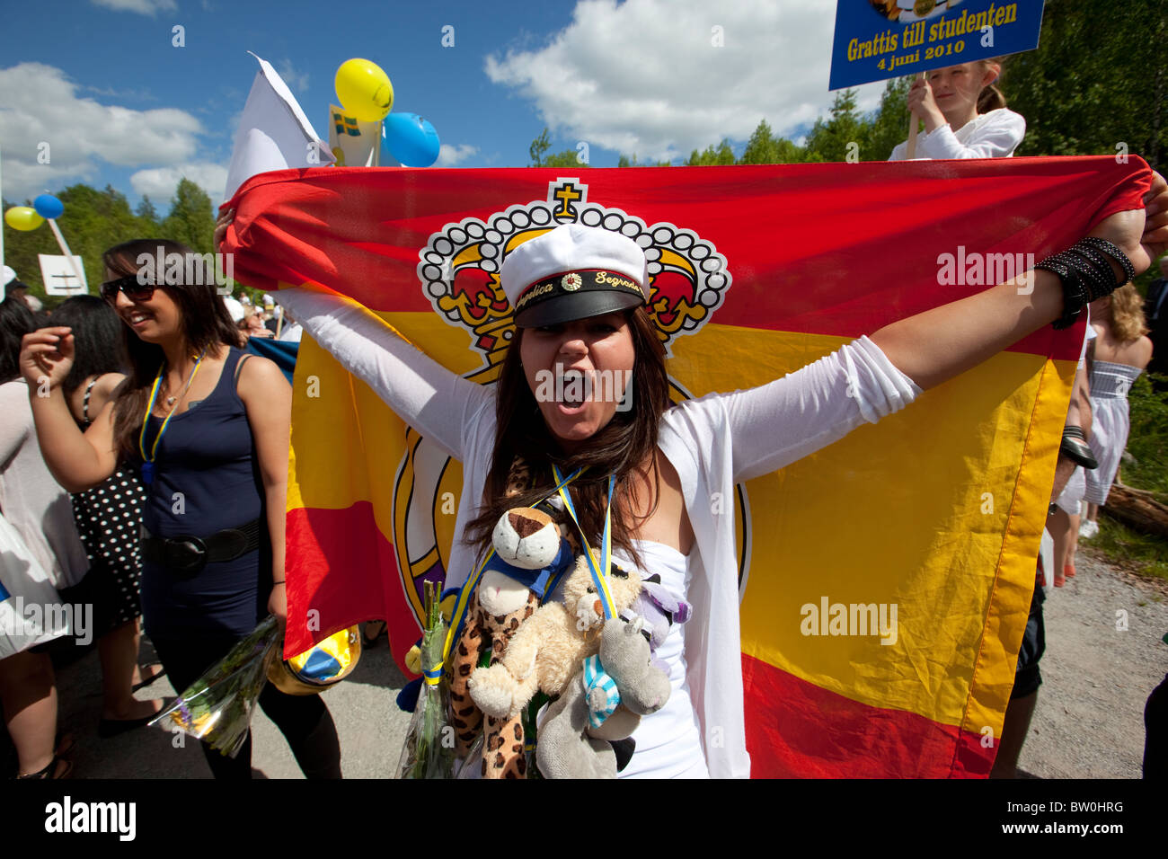 Happy students after graduation Stock Photo - Alamy