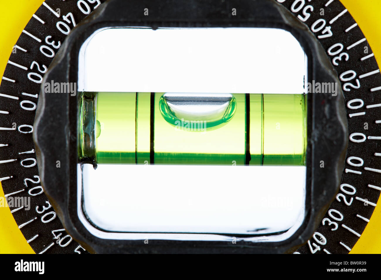 Close-up of technical tool for defining flat level of surface Stock ...