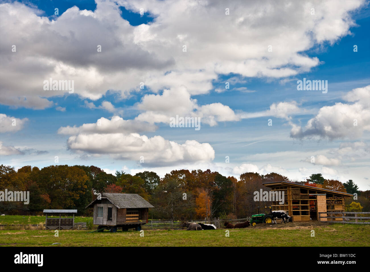 Farm in Fall Stock Photo