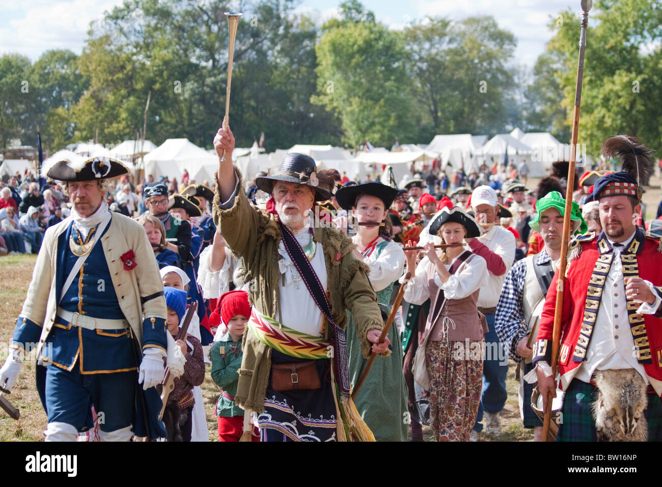 Parade at the Feast of the Hunter's Moon near the historic Fort Ouiatenon near West Lafayette, Indiana Stock Photo
