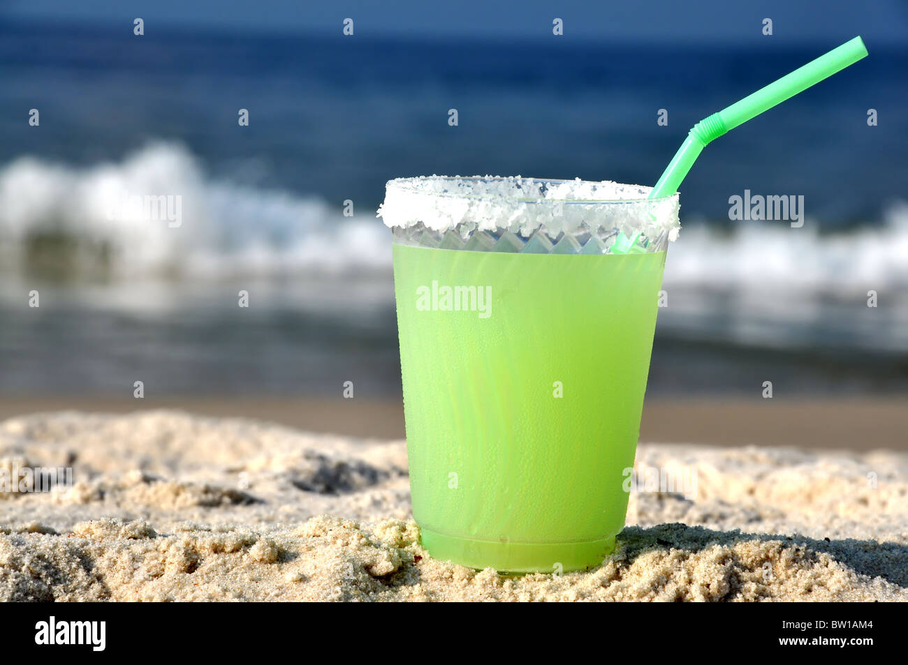 Closeup of margarita on the beach Stock Photo Alamy