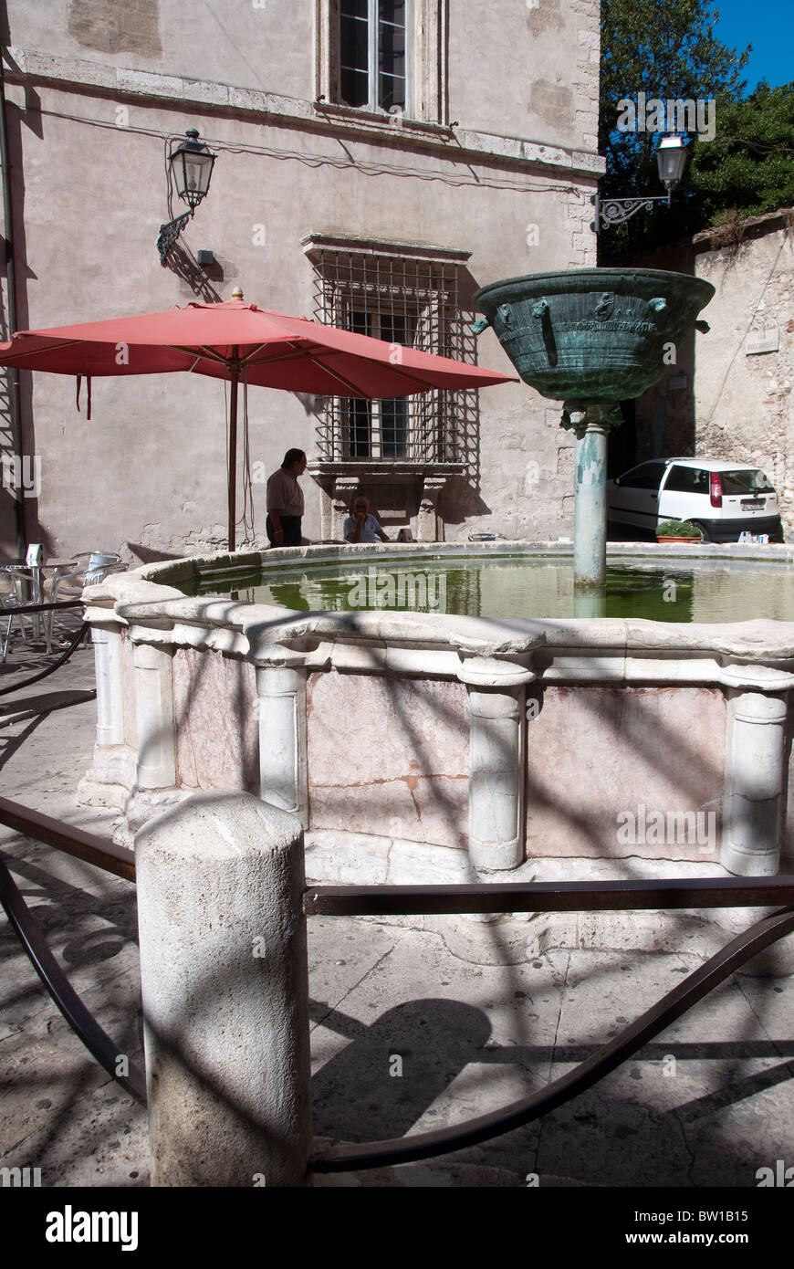 Fountain in Piazza dei Priori, Narni, TR, Umbria, Italy Stock Photo