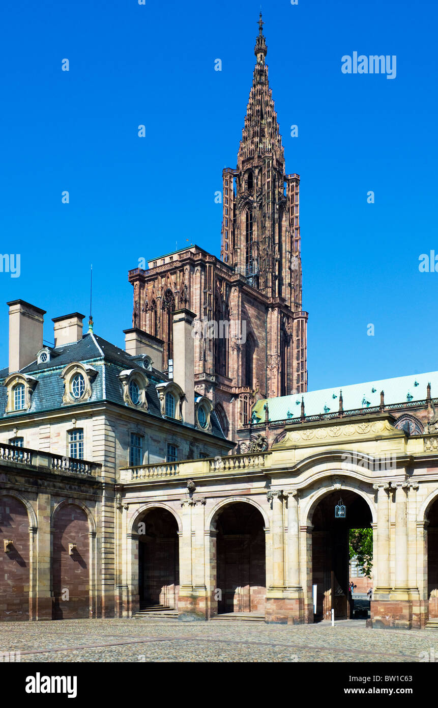 Shutterstock Palacio Rohan Courtyard of Palais Rohan, Rohan Palace and Notre-Dame gothic cathedral ...