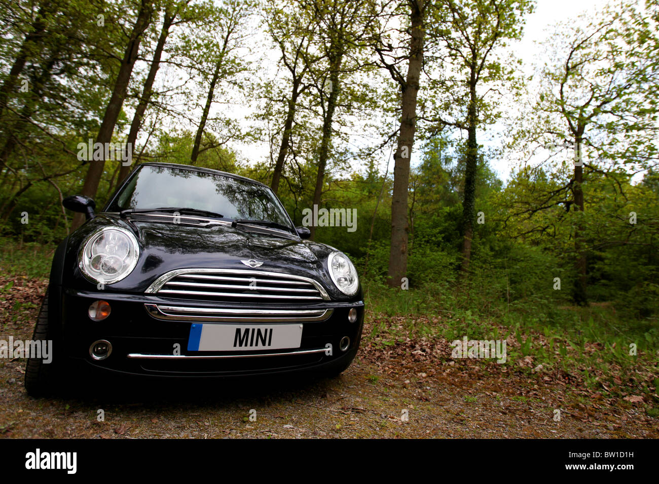 2005, black Mini Cooper Hatch car Stock Photo