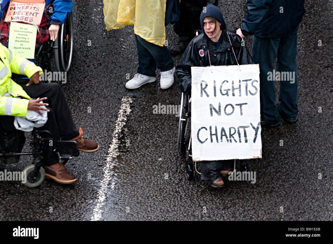 Workers march against Coalition cuts Birmingham at the time of conservative conference against austerity cuts Stock Photo