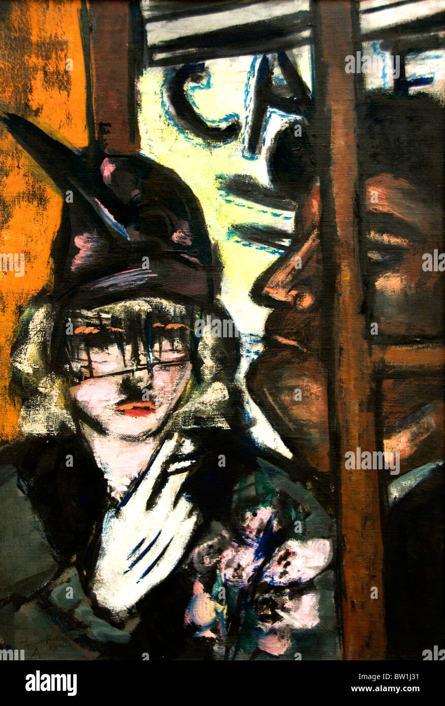 Painting German Germany Max Beckmann Little Pub 1944 Stock Photo