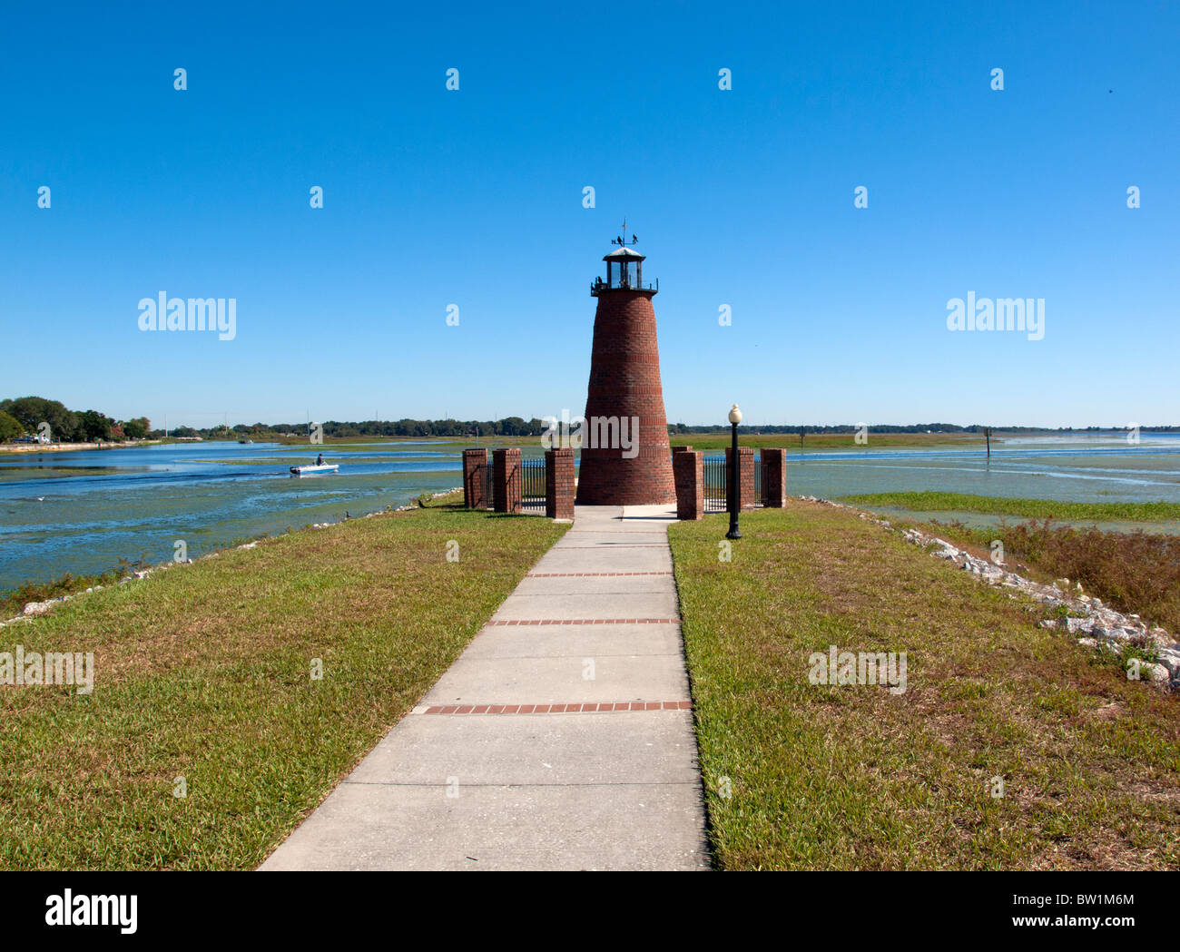 Lighthouse on Lake Tohopekaliga at the Port of Kissimmee just South of Orlando Florida USA Stock Photo