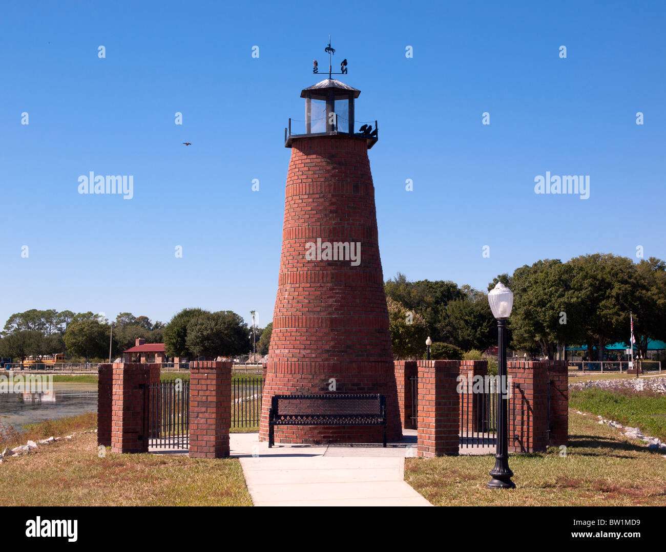 Lighthouse on Lake Tohopekaliga at the Port of Kissimmee just South of Orlando Florida USA Stock Photo