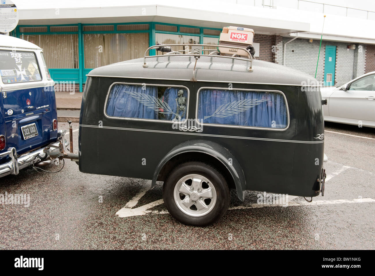 Westphalia Funeral Coffin Trailer on Volkswagen VW Campervan Stock