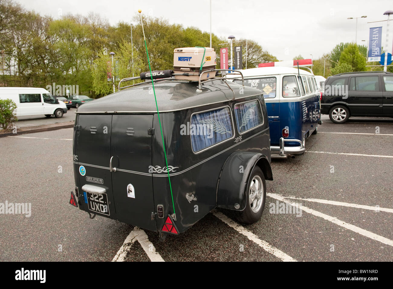 Westphalia Funeral Coffin Trailer on Volkswagen VW Campervan Stock
