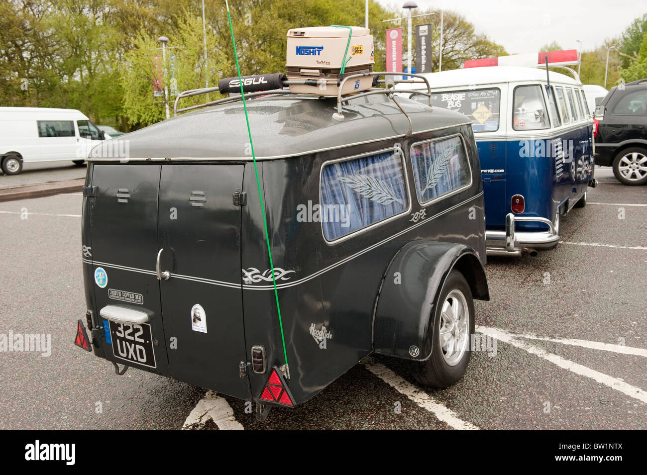 Westphalia Funeral Coffin Trailer on Volkswagen VW Campervan Stock