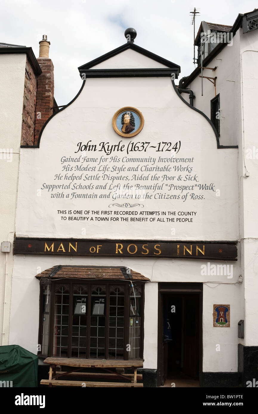 Man Of Ross Pub Inn John Kyrle Ross-On-Wye Herefordshire UK Stock Photo