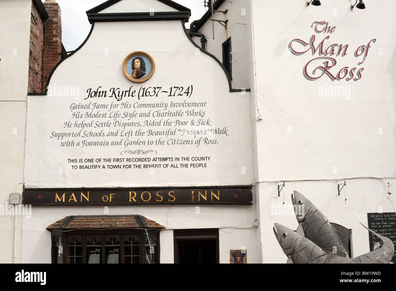 Man Of Ross Pub Inn John Kyrle Ross-On-Wye Herefordshire UK Stock Photo