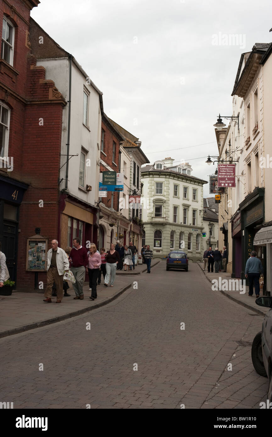 High Street Shopping RossOnWye Herefordshire UK Stock Photo Alamy