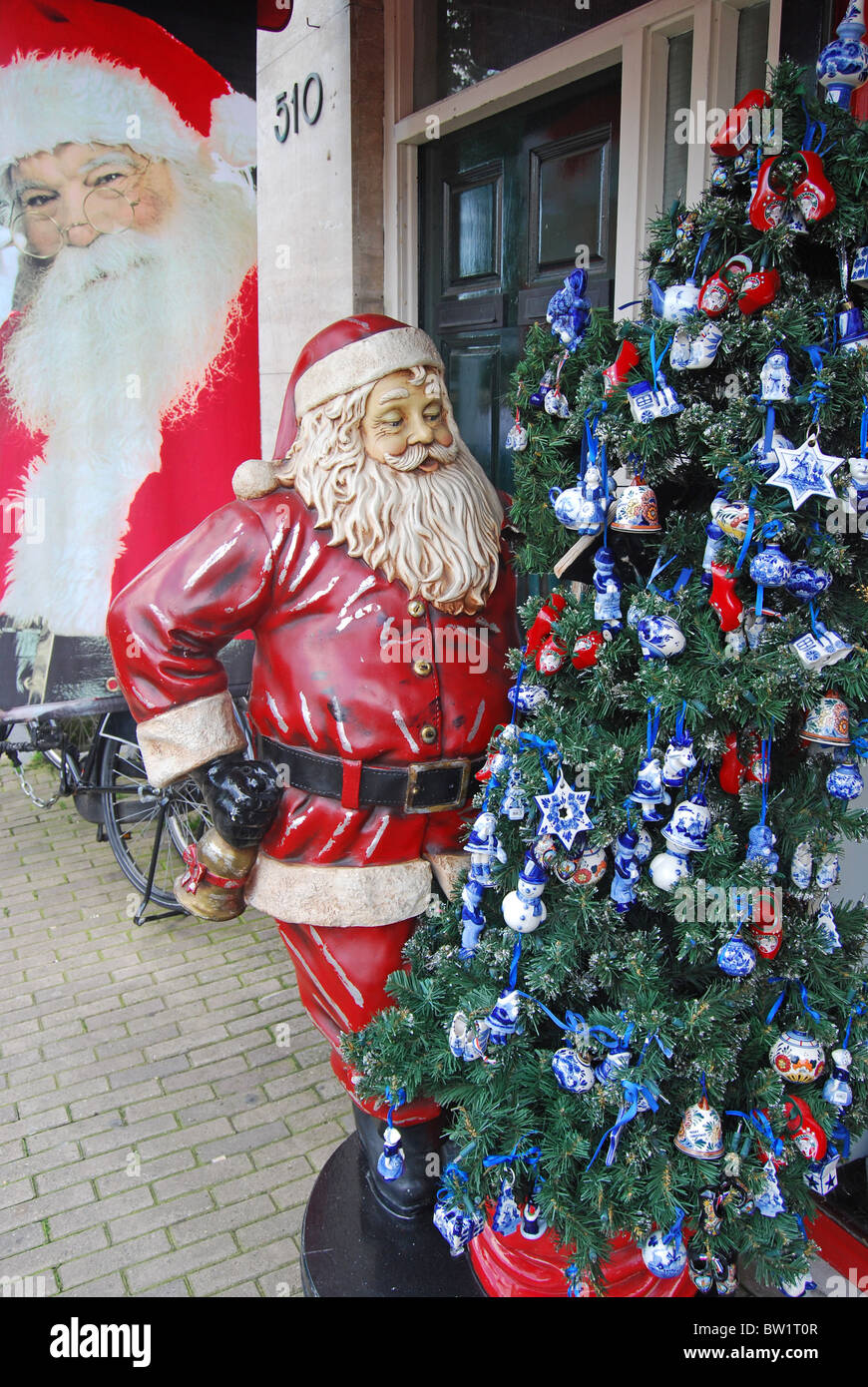 Santa Claus Christmas Tree Sinterklaas Claus Amsterdam Netherlands Holland Dutch Stock Photo