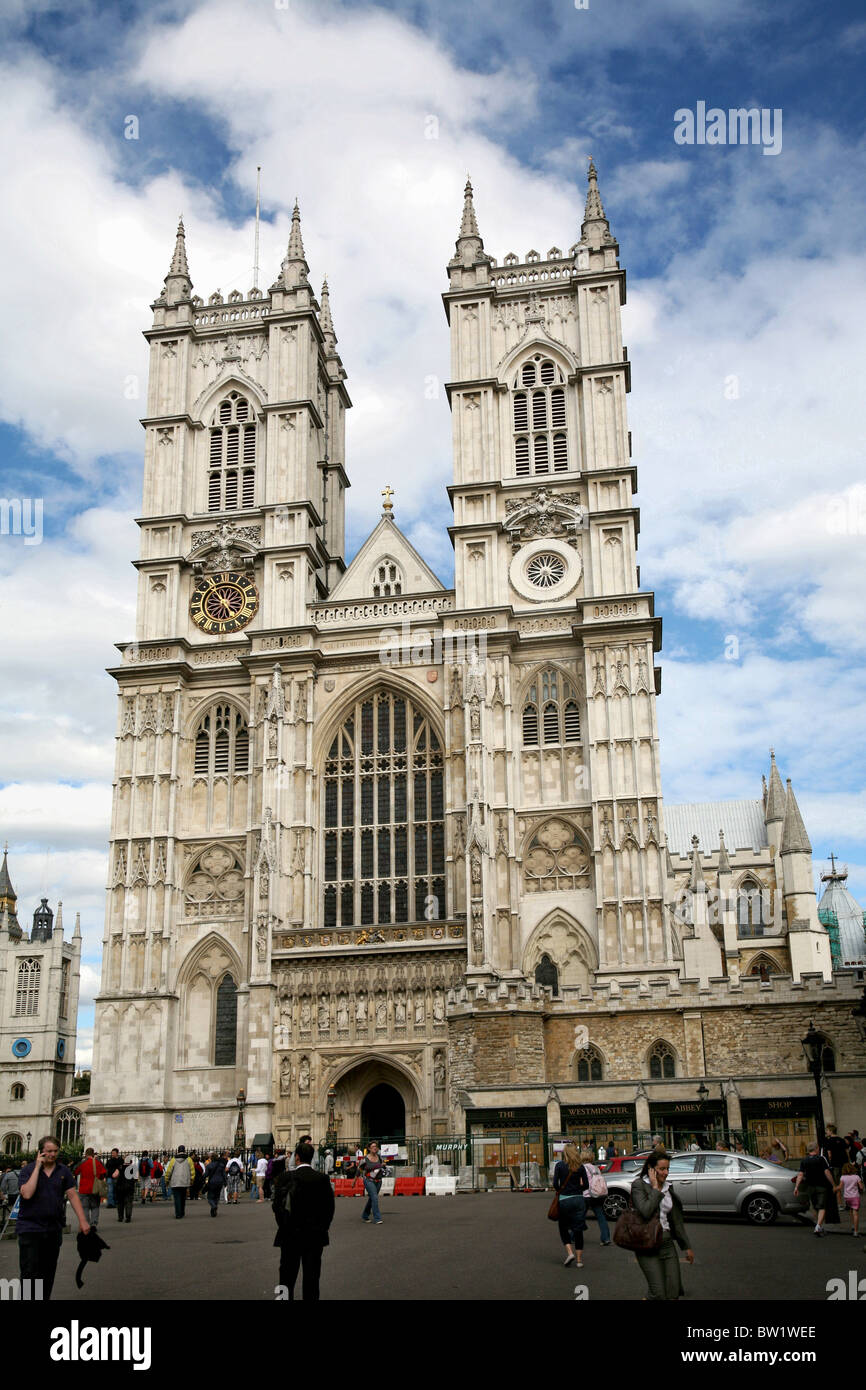Westminster Abbey, West Facade and Towers Stock Photo