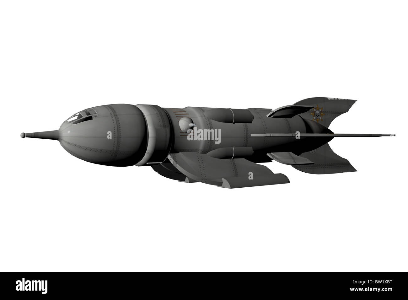 3D illustration of an old style spaceship Stock Photo