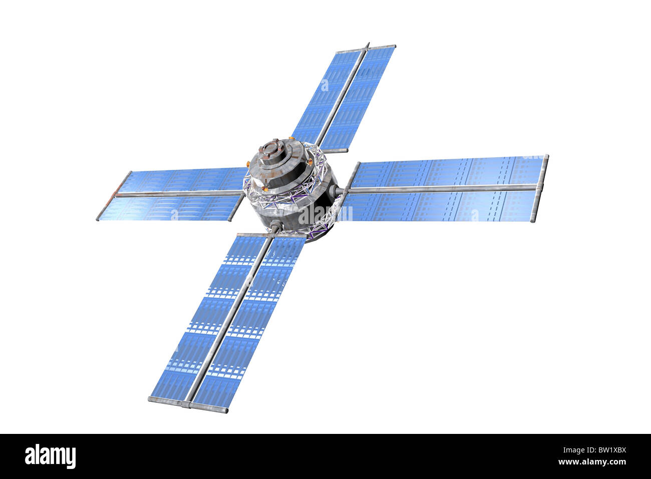 3D illustration of a communications satellite Stock Photo