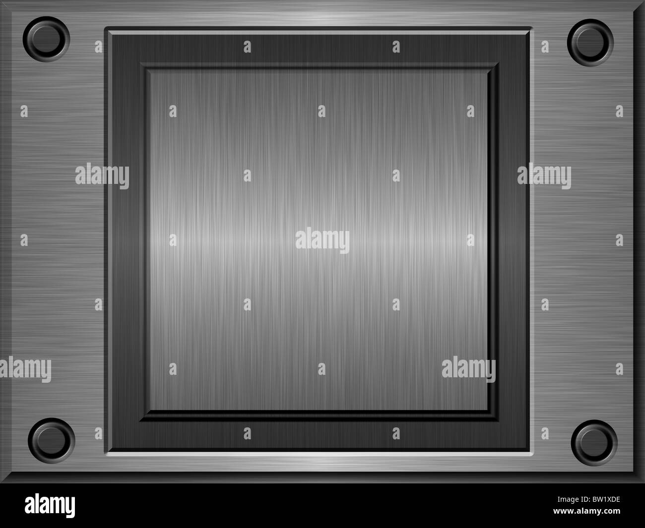 Shiny brushed embossed metal plate Stock Photo Alamy