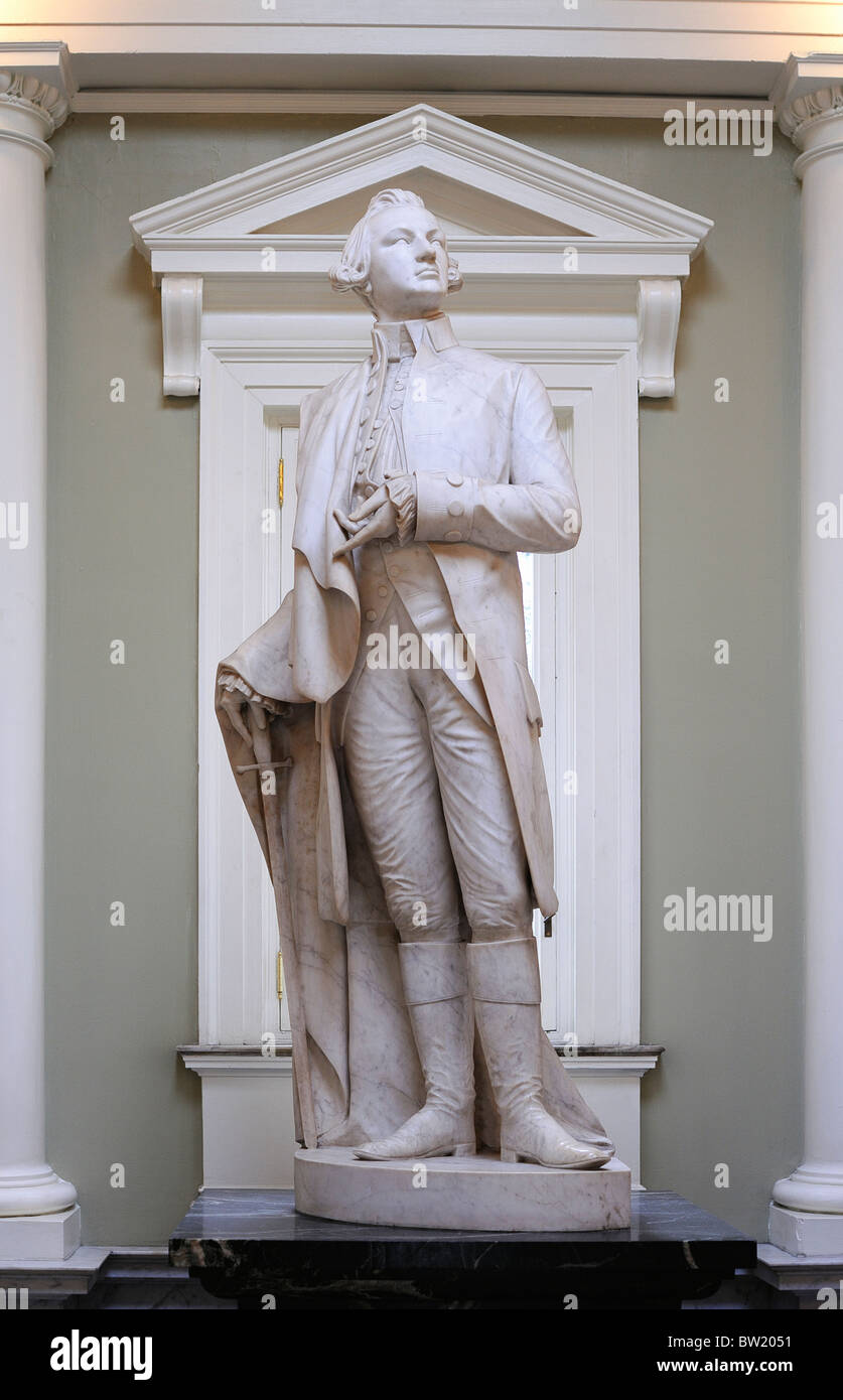 Statue of Dr Joseph Warren at Bunker Hill Monument, Charlestown, Boston, Massachusetts, USA Stock Photo